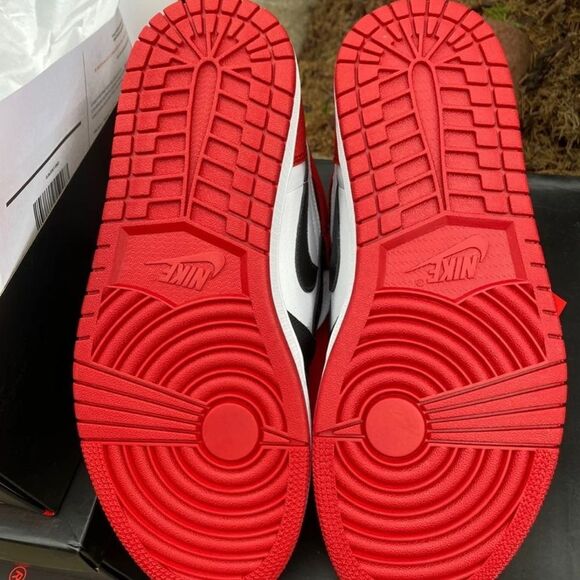 Nike WMNS Air Jordan 1 High OG Satin Black Toe Black Red CD0461-016 Women's 10. - Picture 6 of 7